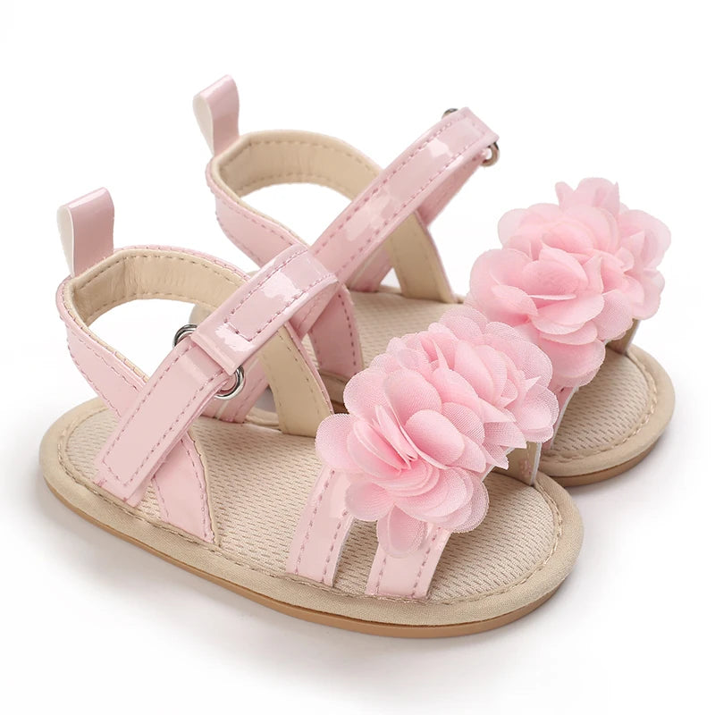 Baby Shoes Baby Shoes 0-18 Months Female Infant Fashion Flower Sandals Non slip Soft Sole Walking Shoes