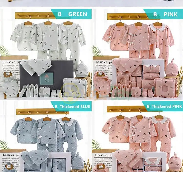 18/22 Pieces Newborn Clothes Baby Gift Pure Cotton Baby Set 0-6 Months Autumn And Winter Kids Clothes Suit Unisex Without Box