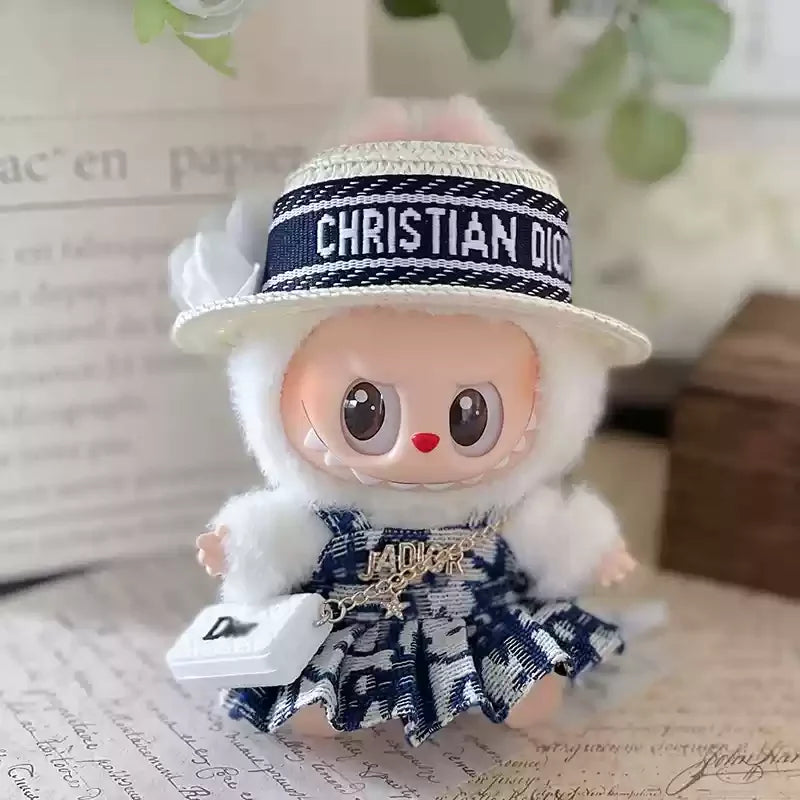 New Doll Clothes Pendant Set LABUBU sitting party clothes Bear Hat Love Sweater Set DIY Doll Accessories Fun Cute Baby Clothes
