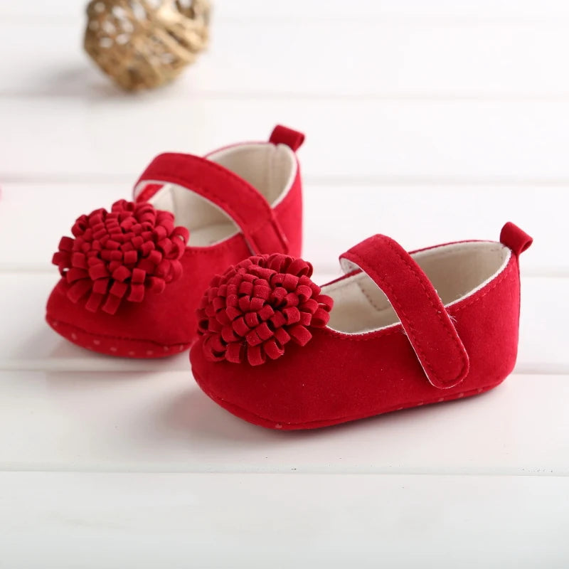 Spring and Autumn 0-18M Newborn Baby Shoes Flower Decoration Princess Shoes Fashion Preschool Soft Soled Anti Slip Baby Shoes