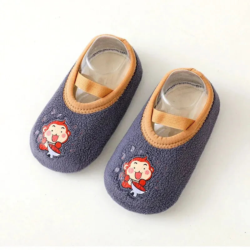 Baby Anti-slip Socks Newborn Warm Crib Floor Shoes with Rubber Sole for Children Boy Toddler Foot Girl Infant Cute Kids Slippers