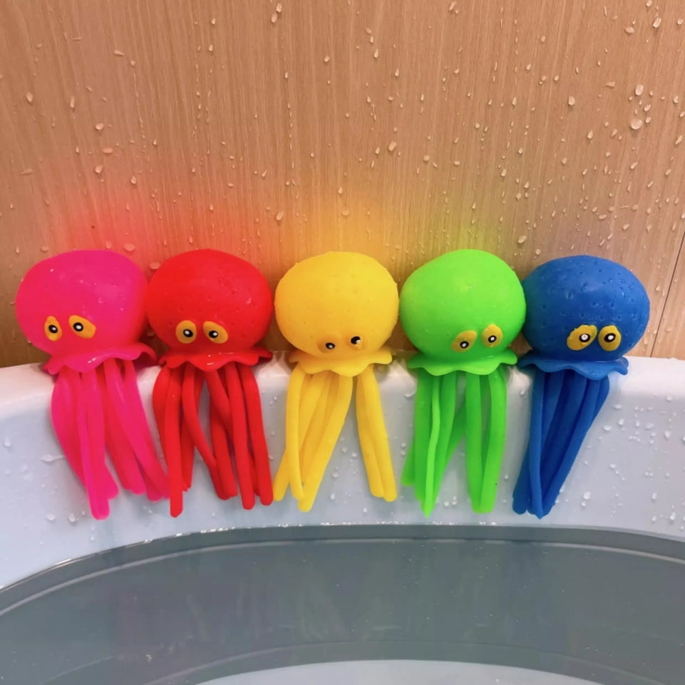 Summer Swimming Play Water Bathroom Toy Baby Bath Toys Sponge Water Absorbing Octopus Squeezing Stress Relief Toys for Children