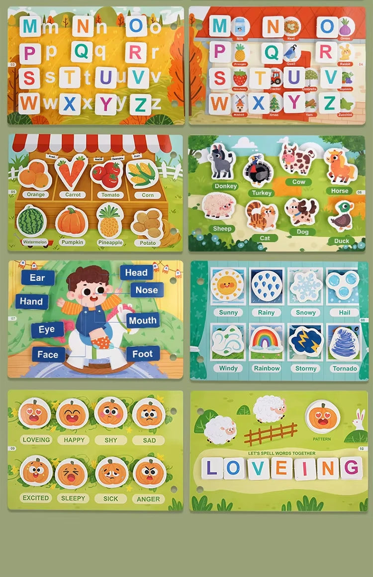 Montessori Baby Busy book My First Quiet Book Paste Early Learning Education Children Toy Matching Puzzles Game For Baby Gift