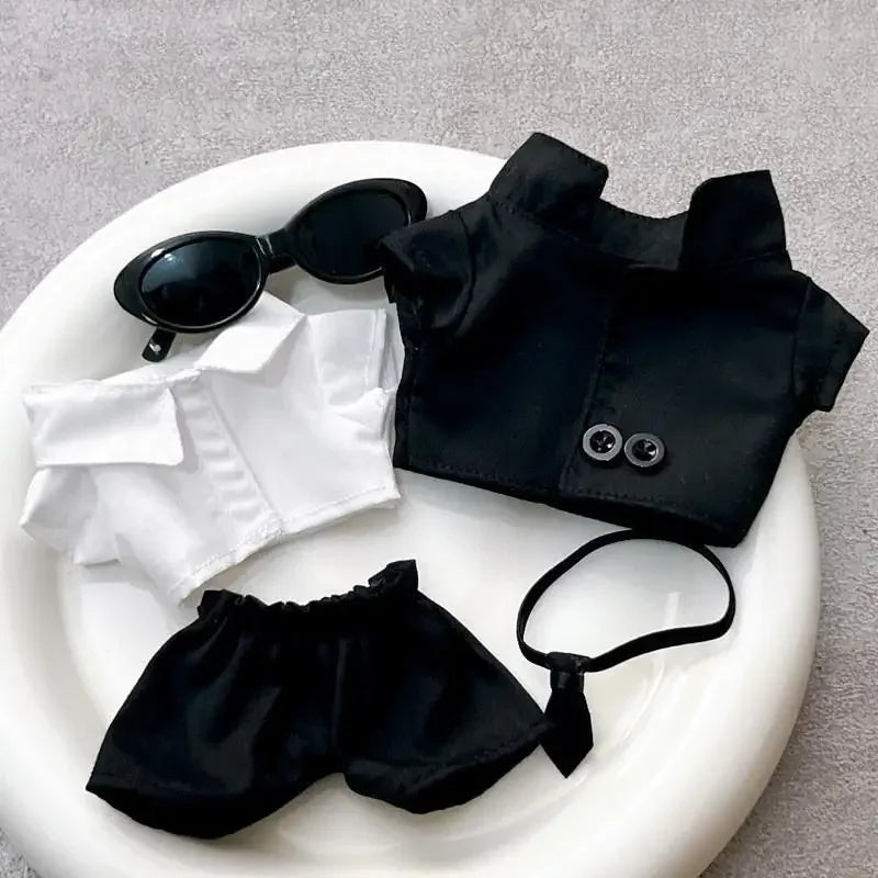 For 17 cm Ropa labubu v1/v2/v3 baby clothes outfit cool suit sunglasses suit doll doll wearing for labubu accessories
