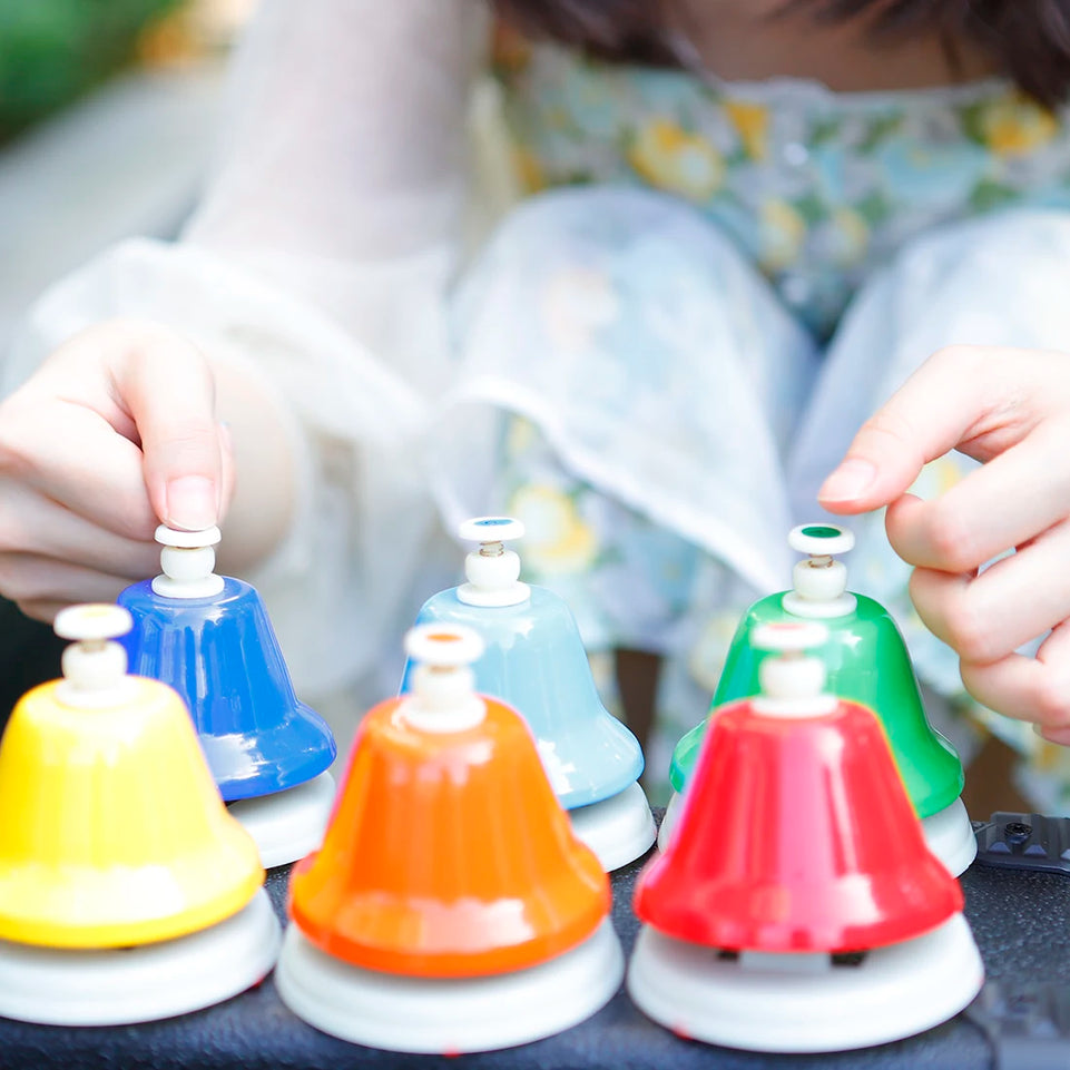 Orff Musical Instrument Set Colorful 8-Note Hand Bell Children's Music Toy Baby Early Education Beautiful Christmas Gift