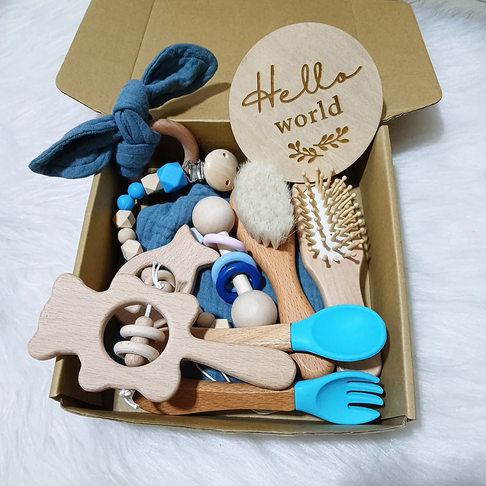 10 Pieces Of Personalized Name Newborn Bath Toy Gift Set 0-12 Months Old Baby Rattle Toy Baby Boy Girl Birth Name Plate Gift Set