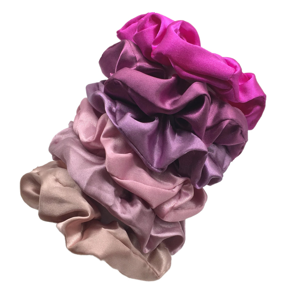 6pcs/lot Hair Scrunchies Bands Scrunchy Ties Ropes Ponytail Holder for Women or Girls Accessories Satin Headwear Solid 100 Color