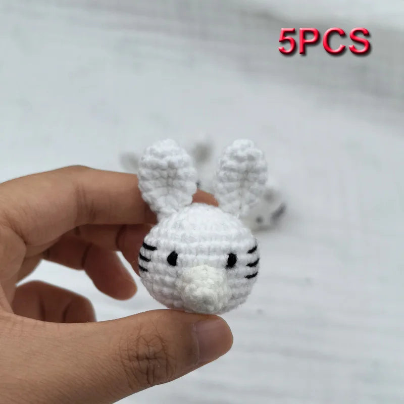 5pc Crochet Beads Animal Rabbit Chewable Beads DIY Wooden Teething Knitting Beads Jewelry Crib Sensory Toy Baby Teether