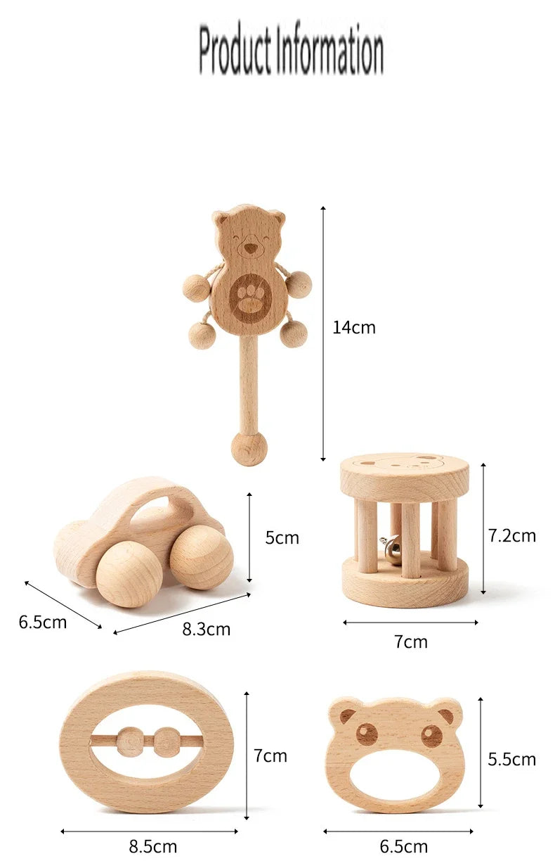 Baby Handheld Bell, Ringing Instrument, Early Childhood Education, Soothing Bed Bell, Wooden Gripping, Chewing Toy baby gift