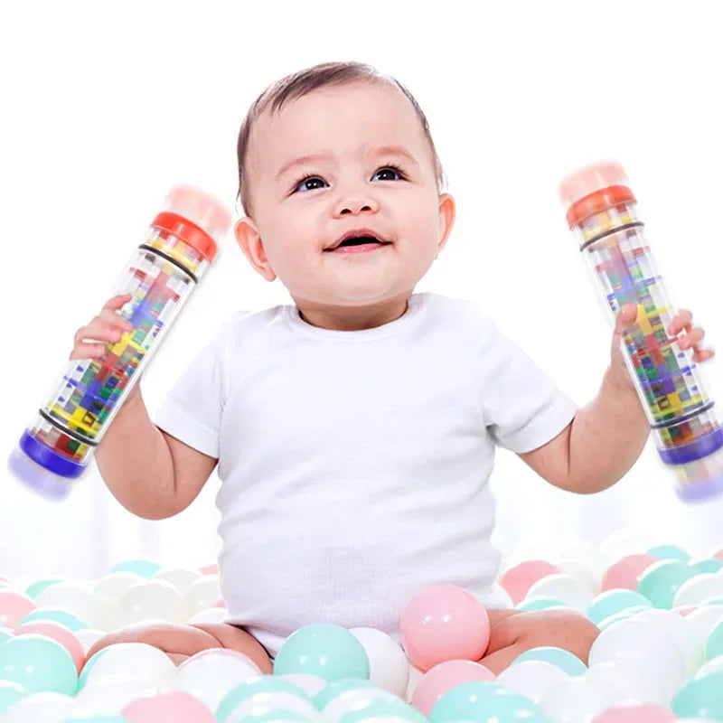 Montessori Baby Rain Stick Musical Toy Baby Rattles Early Educational Toy Musical Instrument Sensory Toys for Kids Children Gift
