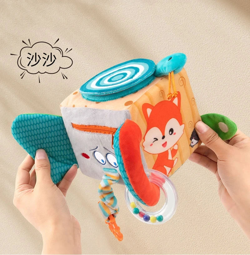 Activity Sensory Building Block Crib Stroller Hanging Toys Soft Cloth Cube Educational Baby Toy Baby Plush Rattles Mobiles Toys