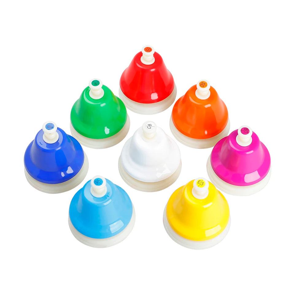 Orff Musical Instrument Set Colorful 8-Note Hand Bell Children's Music Toy Baby Early Education Beautiful Christmas Gift