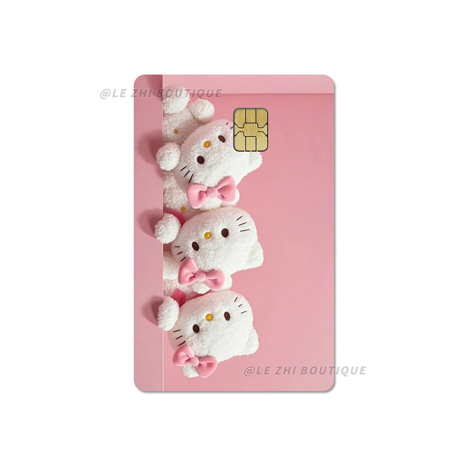Anime Cartoon Sanrio Hello Kitty Credit Card Stickers Kawaii Waterproof Bank Card Bus Metro Sticker Decoration Girls Accessories