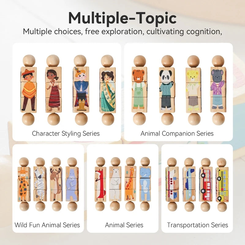 Baby Wooden Rotating Jigsaw Puzzle Hand bell Toy Montessori Educational Sensory Cognition Toys Wooden Music Rattle Toy Baby Gift