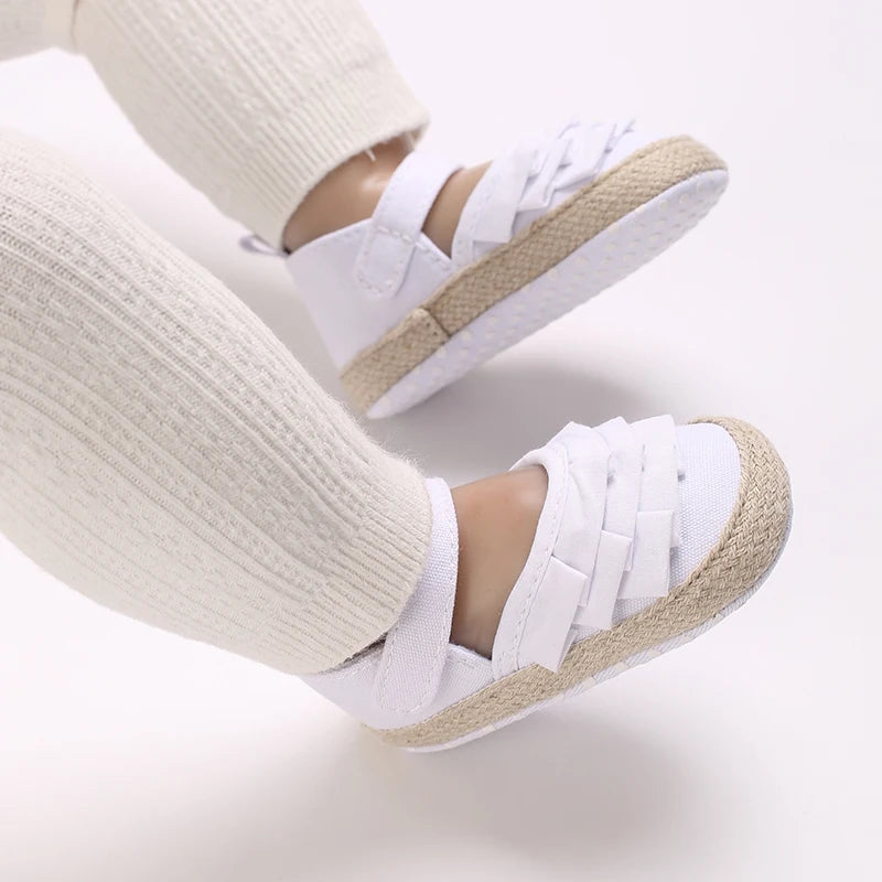 Newborn Baby Shoes Girls' Baby Baby Shoes Princess Flower Baby Cotton Sole First Walking Shoes For 0-18 Months
