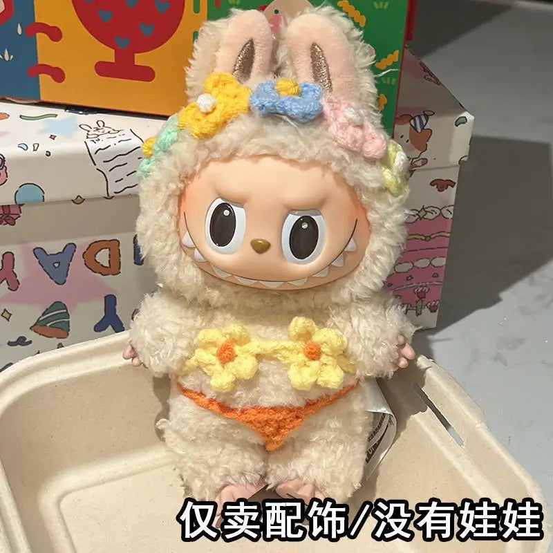 Labubu Clothing Summer Clothes Bikini Baby Clothes Glue Doll Pendant Potato Chip Clothes Replace Packaging Decoration