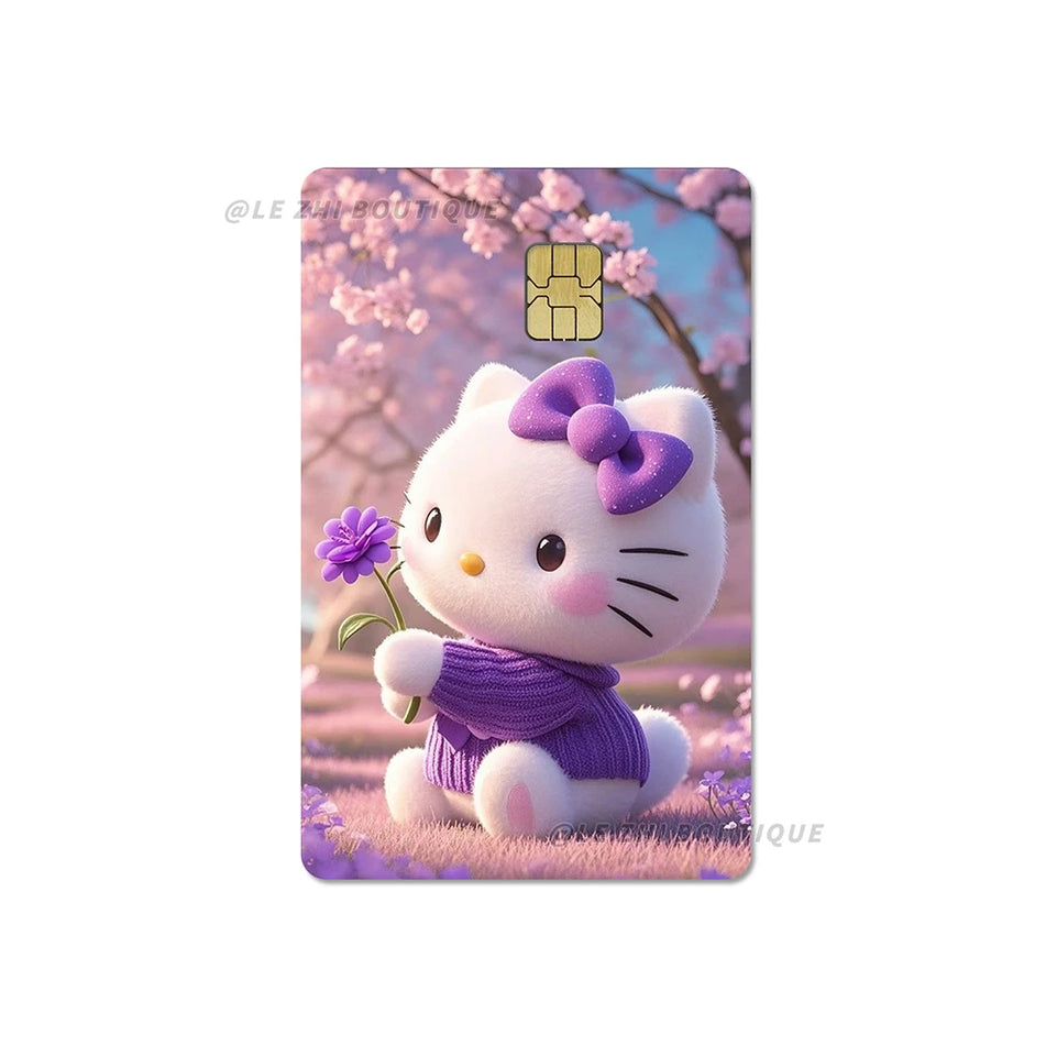 Anime Cartoon Sanrio Hello Kitty Credit Card Stickers Kawaii Waterproof Bank Card Bus Metro Sticker Decoration Girls Accessories
