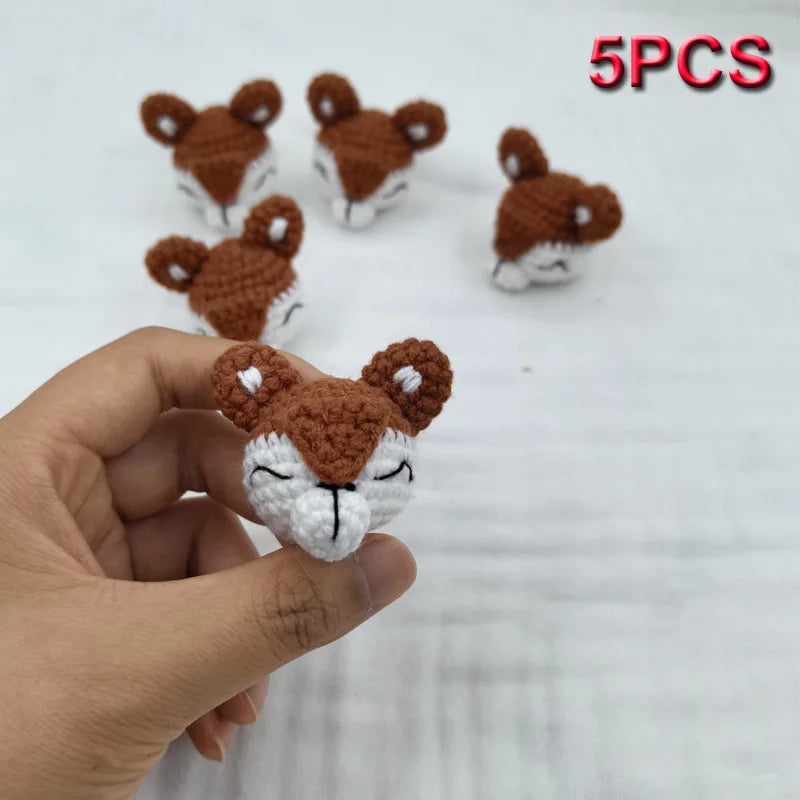 5pc Crochet Beads Animal Rabbit Chewable Beads DIY Wooden Teething Knitting Beads Jewelry Crib Sensory Toy Baby Teether
