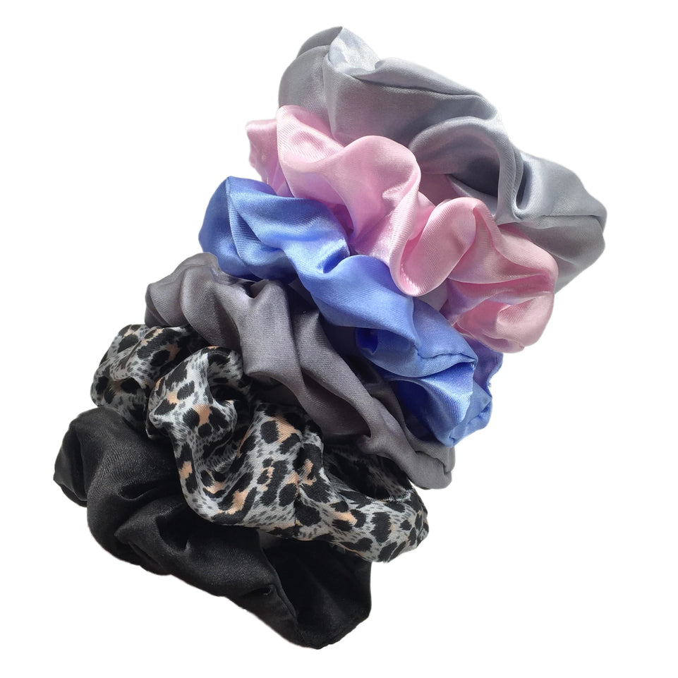 6pcs/lot Hair Scrunchies Bands Scrunchy Ties Ropes Ponytail Holder for Women or Girls Accessories Satin Headwear Solid 100 Color