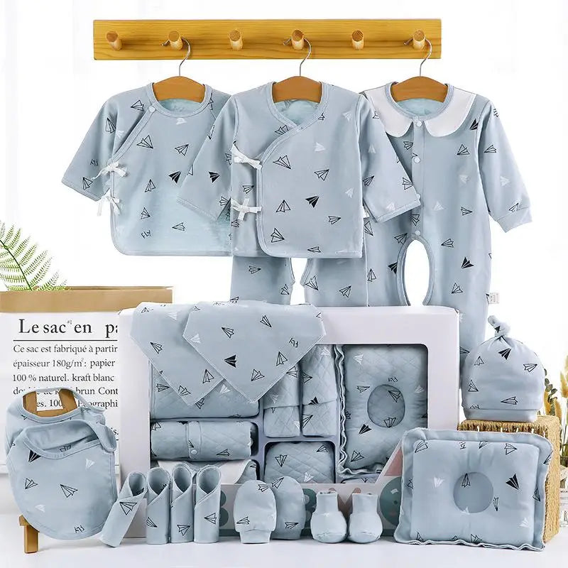 18/22 Pieces Newborn Clothes Baby Gift Pure Cotton Baby Set 0-6 Months Autumn And Winter Kids Clothes Suit Unisex Without Box