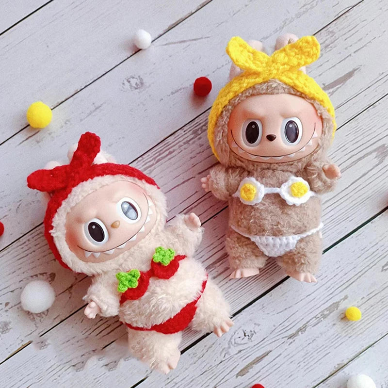 Labubu Clothing Summer Clothes Bikini Baby Clothes Glue Doll Pendant Potato Chip Clothes Replace Packaging Decoration