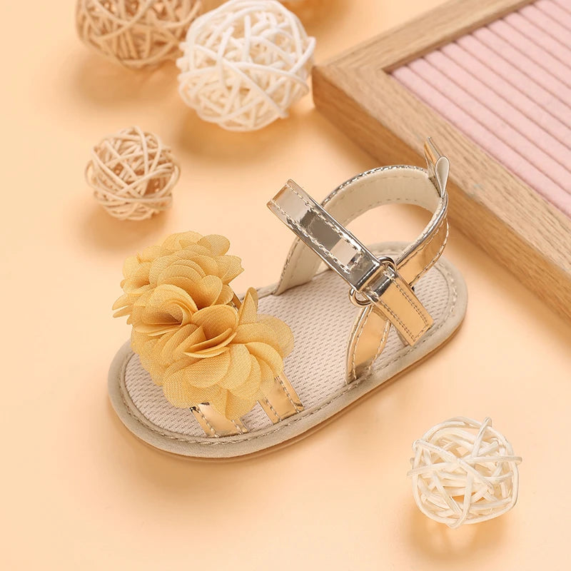 Baby Shoes Baby Shoes 0-18 Months Female Infant Fashion Flower Sandals Non slip Soft Sole Walking Shoes