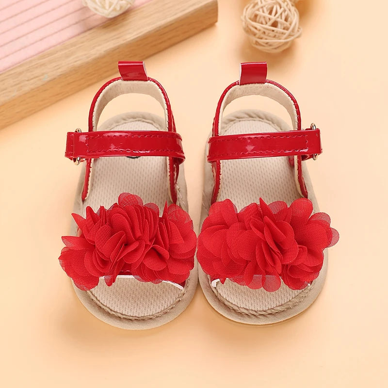 Baby Shoes Baby Shoes 0-18 Months Female Infant Fashion Flower Sandals Non slip Soft Sole Walking Shoes
