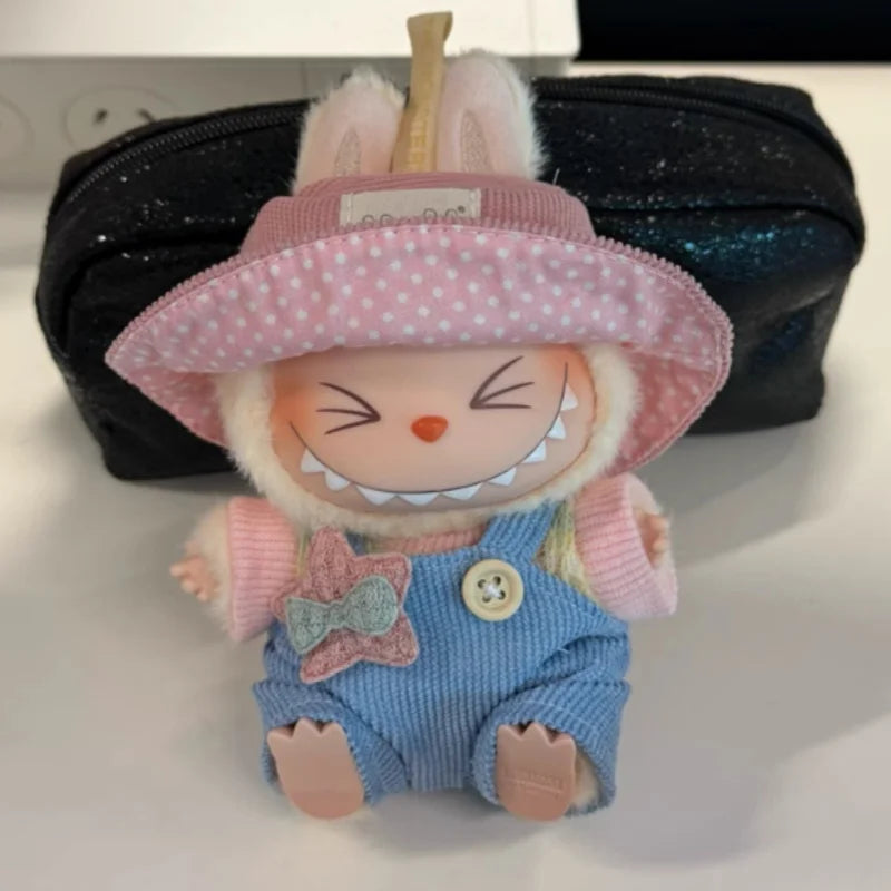 New Doll Clothes Pendant Set LABUBU sitting party clothes Bear Hat Love Sweater Set DIY Doll Accessories Fun Cute Baby Clothes