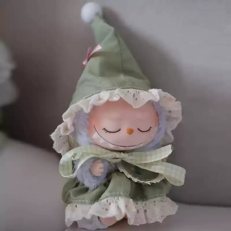 New Doll Clothes Pendant Set LABUBU sitting party clothes Bear Hat Love Sweater Set DIY Doll Accessories Fun Cute Baby Clothes