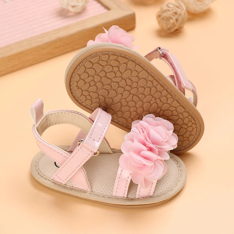 Baby Shoes Baby Shoes 0-18 Months Female Infant Fashion Flower Sandals Non slip Soft Sole Walking Shoes