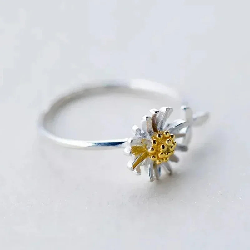Кольцо Женское Chic Fresh Daisy Opening Ring Lady Delicate Flower Gift Everyday Jewelry For Teen Girls Accessories For Women