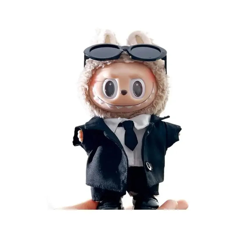 For 17 cm Ropa labubu v1/v2/v3 baby clothes outfit cool suit sunglasses suit doll doll wearing for labubu accessories