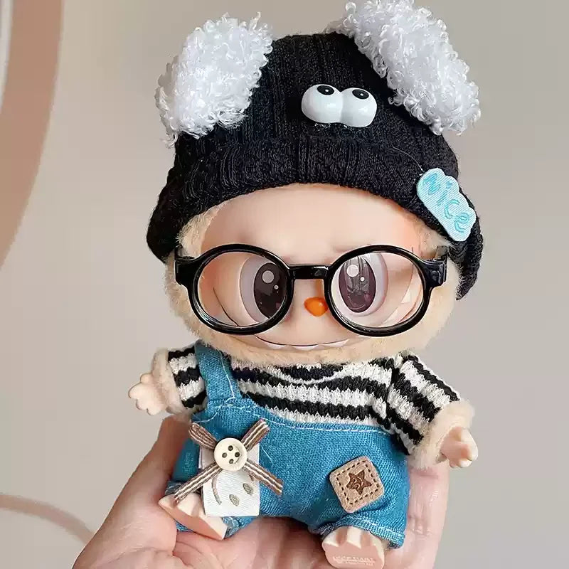 New Doll Clothes Pendant Set LABUBU sitting party clothes Bear Hat Love Sweater Set DIY Doll Accessories Fun Cute Baby Clothes