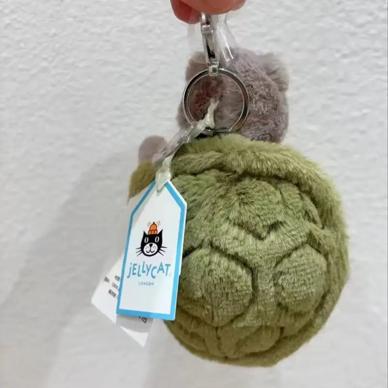 Original Jellycat Mr Timmy Turtle Pendant Keychain Cute Girl Bag Doll Plush Toy Key Ring Cute Turtle Plush Toy Baby Doll Gifts