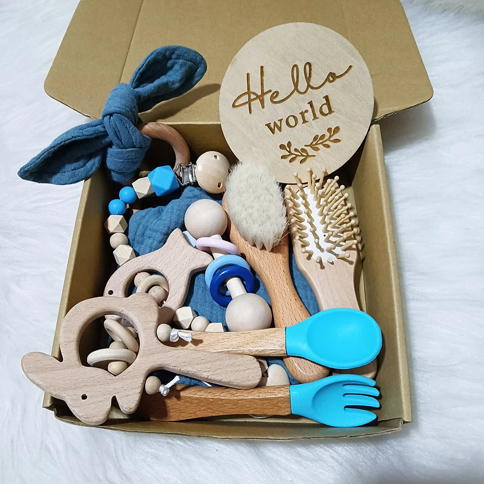 10 Pieces Of Personalized Name Newborn Bath Toy Gift Set 0-12 Months Old Baby Rattle Toy Baby Boy Girl Birth Name Plate Gift Set