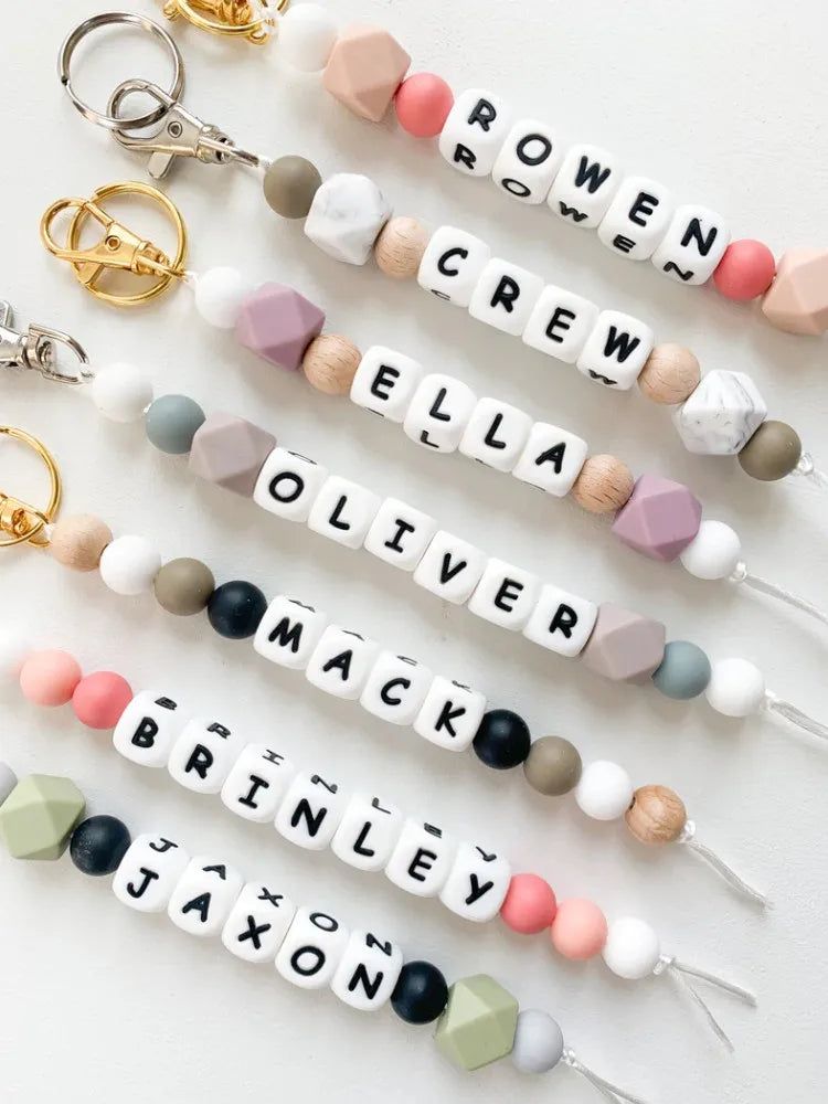Y2k handmade name keychain | personalized | customized | baby gift | beaded | backpack, purse hangings