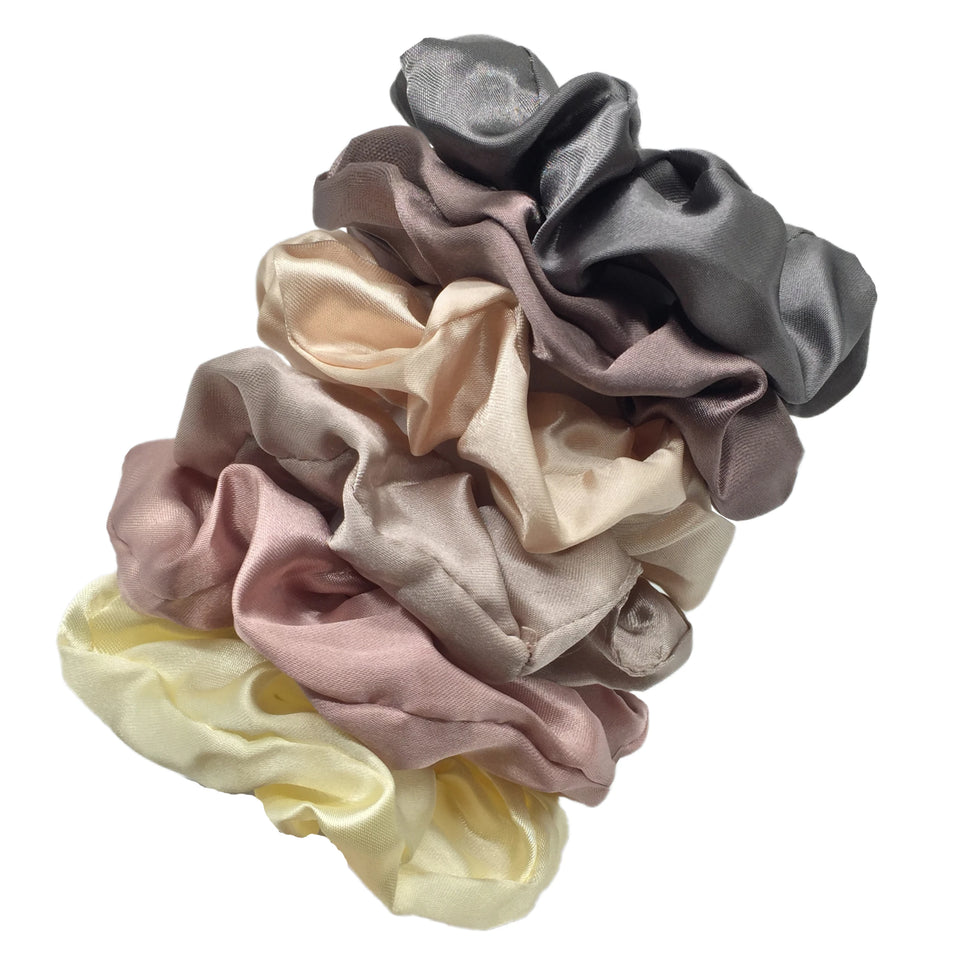 6pcs/lot Hair Scrunchies Bands Scrunchy Ties Ropes Ponytail Holder for Women or Girls Accessories Satin Headwear Solid 100 Color