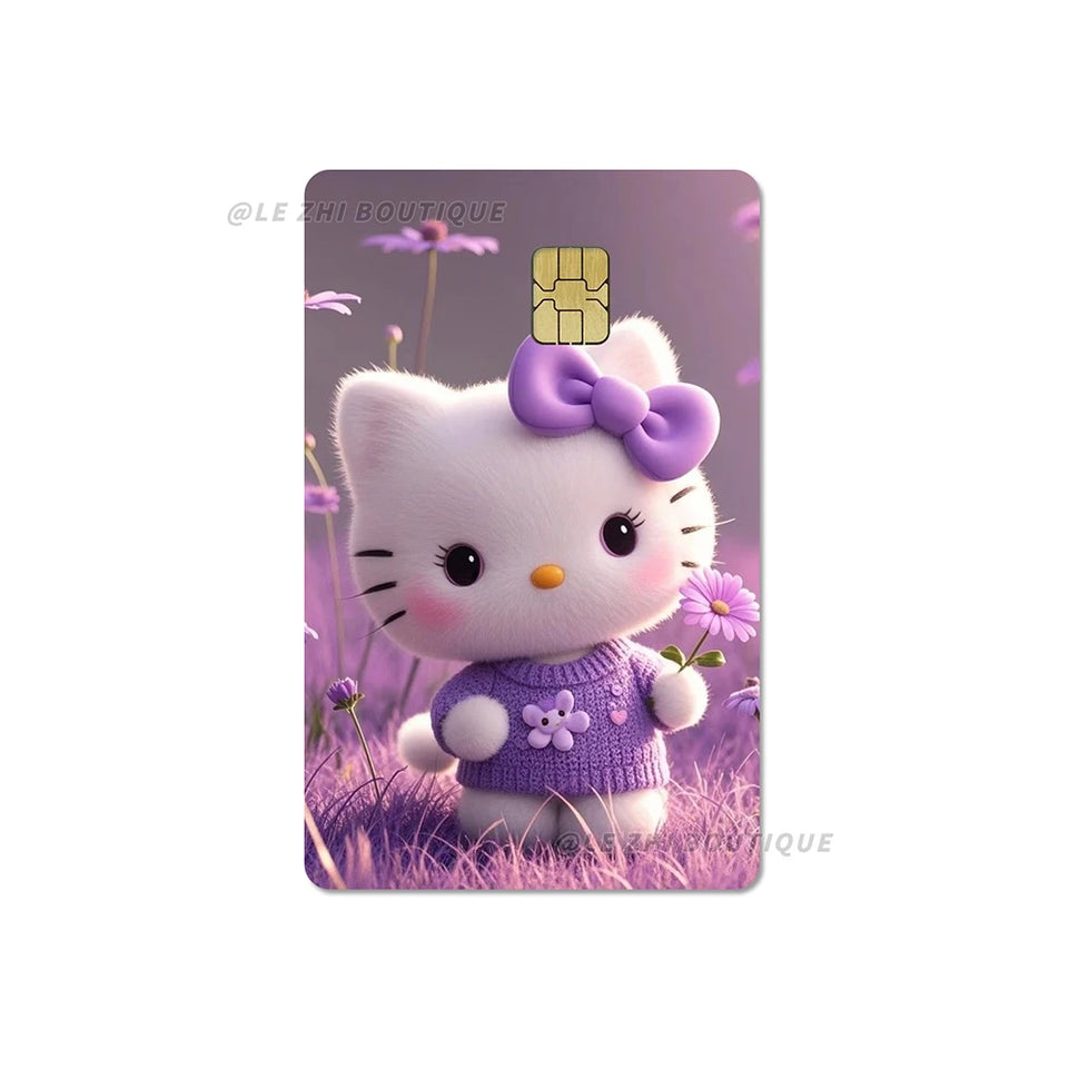 Anime Cartoon Sanrio Hello Kitty Credit Card Stickers Kawaii Waterproof Bank Card Bus Metro Sticker Decoration Girls Accessories