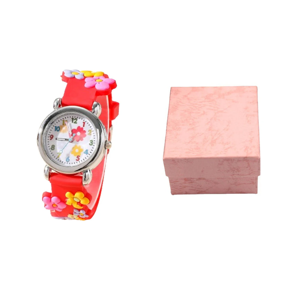 1pc/2pcs/3pcs-Cute creative flower style unicorn quartz watch for children, bracelet necklace set, girls' accessories