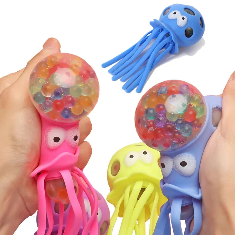 Summer Swimming Play Water Bathroom Toy Baby Bath Toys Sponge Water Absorbing Octopus Squeezing Stress Relief Toys for Children