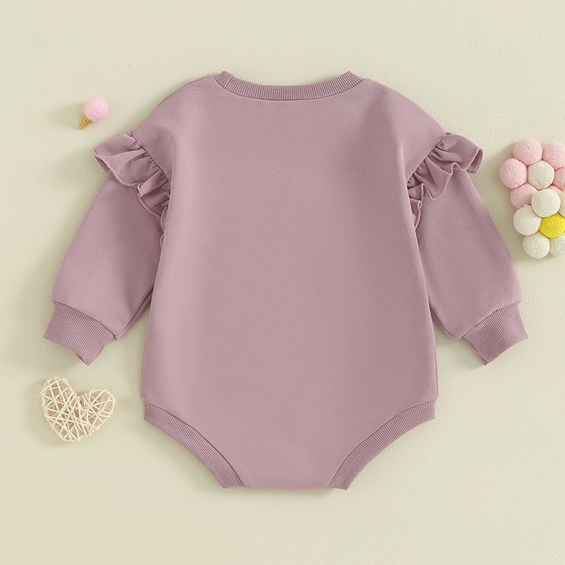 2023-10-05 Lioraitiin 0-18M Daddys Girls Newborn Baby Clothes Ruffle Long Sleeve Sweatshirt Bodysuit Infant Baby Girl Outfits