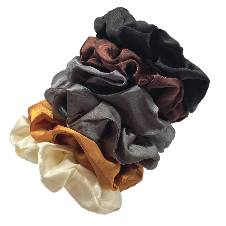6pcs/lot Hair Scrunchies Bands Scrunchy Ties Ropes Ponytail Holder for Women or Girls Accessories Satin Headwear Solid 100 Color