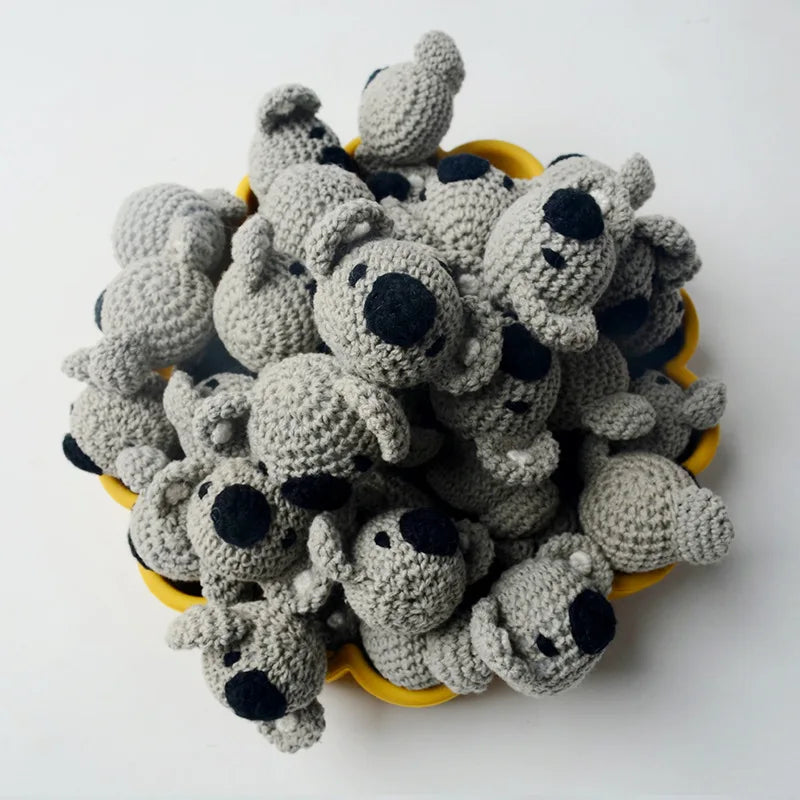 5pc Crochet Beads Animal Rabbit Chewable Beads DIY Wooden Teething Knitting Beads Jewelry Crib Sensory Toy Baby Teether