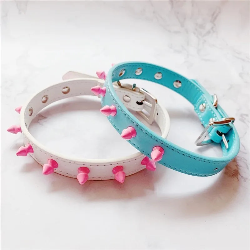 4 Colors  Studded Rivet Women Sexy Punk Choker Collar Leather Jewelry Neckring Rock Handmade Necklace Gift for Girls Accessories
