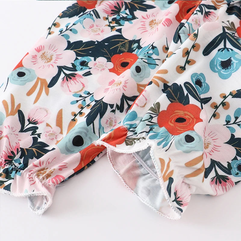 Newborn Baby Girl Clothes Sets Fashion Infant Outfit Floral Ruffles Romper Top Pants Headband 3Pcs For New Born Toddler Clothing