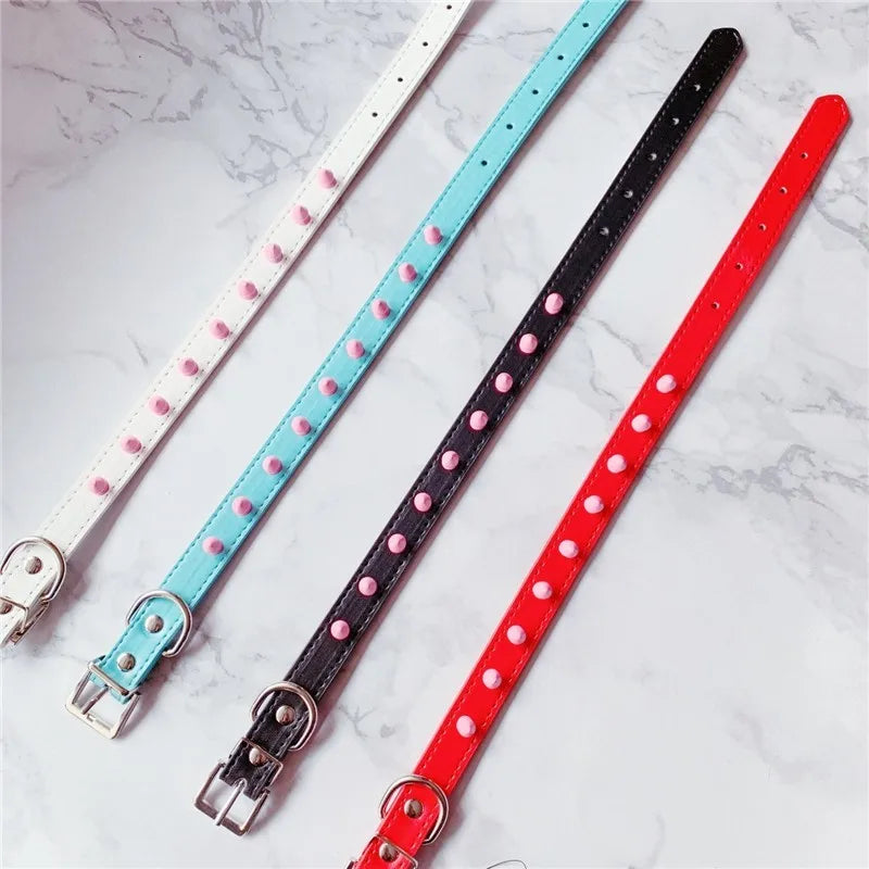 4 Colors  Studded Rivet Women Sexy Punk Choker Collar Leather Jewelry Neckring Rock Handmade Necklace Gift for Girls Accessories