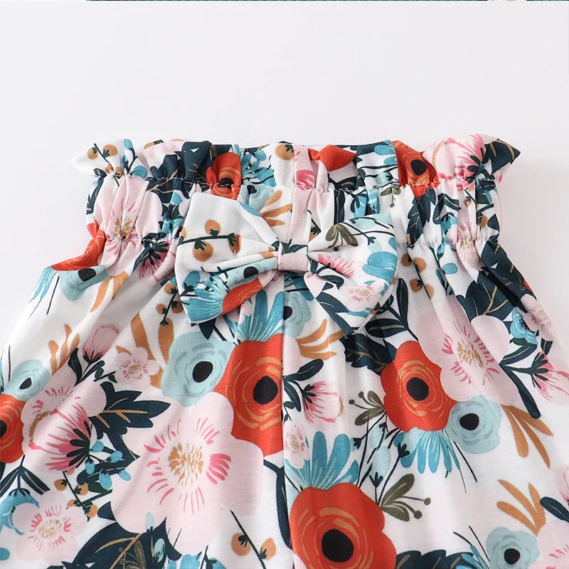 Newborn Baby Girl Clothes Sets Fashion Infant Outfit Floral Ruffles Romper Top Pants Headband 3Pcs For New Born Toddler Clothing