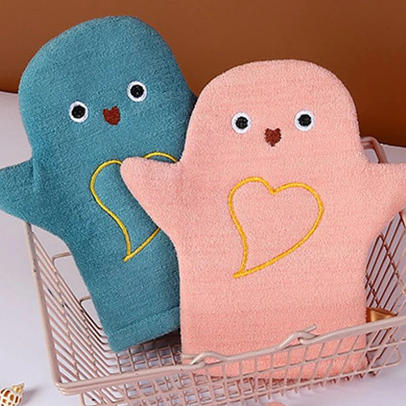 Baby Bath Gloves for Kids Toddlers Cartoon Animal Shower Gloves Towels Washcloth for Bathing Children Wash Clean Shower Massage