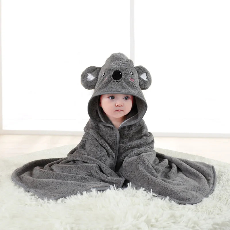 Baby Bathrobe Baby Bath Towel Boy Girl Blanket Change Diaper Cute Cartoon Bath Towel Newborn Children Bedding