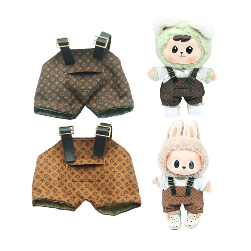 Clothes only] one or two generations of blind box sitting party baby clothes plush doll printed bib fashion suit casual